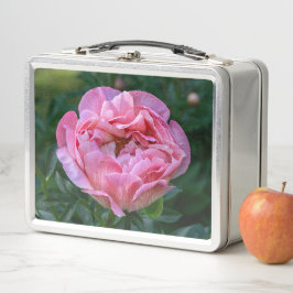 ピンク牡丹の花、カナダ写真 メタルランチボックス
