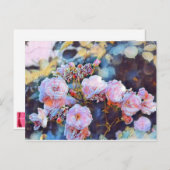 ピンク牡丹はがき ポストカード (正面/裏面)