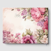 ピンク牡丹アスター結婚ズフローラ ゲストブック (裏面)