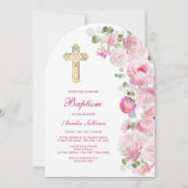 ピンク牡丹アーチバプテスマ 招待状 (正面)