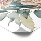 ピンク牡丹ウォーター絵画カラーズアートプリント ポスター (角)