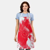 ピンク牡丹エプロン エプロン (着用した状態)