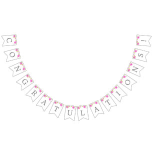 ピンク牡丹カスタマイズ可能なすべての行事バナー バンティングフラッグ