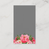 ピンク牡丹グレーブライダルシャワーレジストリQRコード エンクロージャーカード (裏面)