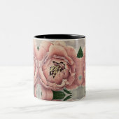 ピンク牡丹コーヒーマグ ツートーンマグカップ (中央)