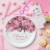 ピンク牡丹サマーベビーシャワー ペーパープレート (パーティー)