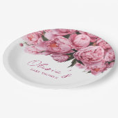 ピンク牡丹サマーベビーシャワー ペーパープレート (アングル)