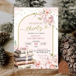 ピンク牡丹ストーリーブックウーマン30th誕生日 招待状