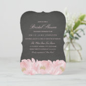 ピンク牡丹チョークボードブライダルシャワー招待 招待状 (スタンド正面)