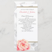 ピンク牡丹ティー長の結婚式のプログラム プログラム (正面/裏面)