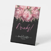 ピンク牡丹バチェロレッテ飲料 台座サイン (正面)