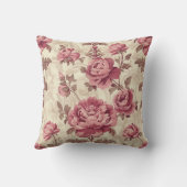 ピンク牡丹バラブロッサムファームスタイル植物学 クッション (裏面)