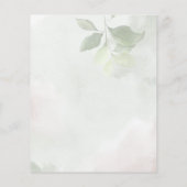 ピンク牡丹バラ緑ブライダルシャワー招待状 (裏面)