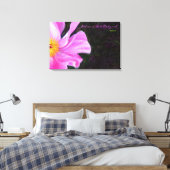 ピンク牡丹バルミツワーサインインボード キャンバスプリント (インサイチュ (寝室))