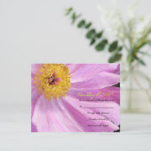 ピンク牡丹バルミツワー招待状RSVP返信カード 出欠カード (スタンド正面)