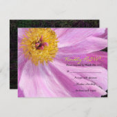 ピンク牡丹バルミツワー招待状RSVP返信カード 出欠カード (正面/裏面)