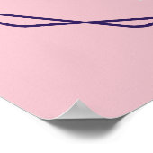 ピンク牡丹パープルジオメトリックフレーム結婚の歓迎 ポスター (角)