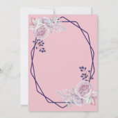 ピンク牡丹パープルジオメトリックフレーム 招待状 (裏面)