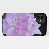 ピンク牡丹パープルモノグラムブラック Case-Mate iPhoneケース (裏面(横))