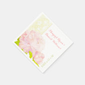 ピンク牡丹フェイクアイボリー結婚レース スタンダードカクテルナプキン (角)