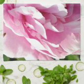 ピンク牡丹フォトコテージファームハウスフローラガーデン キッチンタオル (折り畳み)