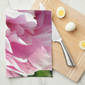 ピンク牡丹フォトコテージファームハウスフローラガーデン キッチンタオル (四つ折り)