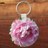 ピンク牡丹フォトコテージファームハウスフローラガーデン キーホルダー (正面)