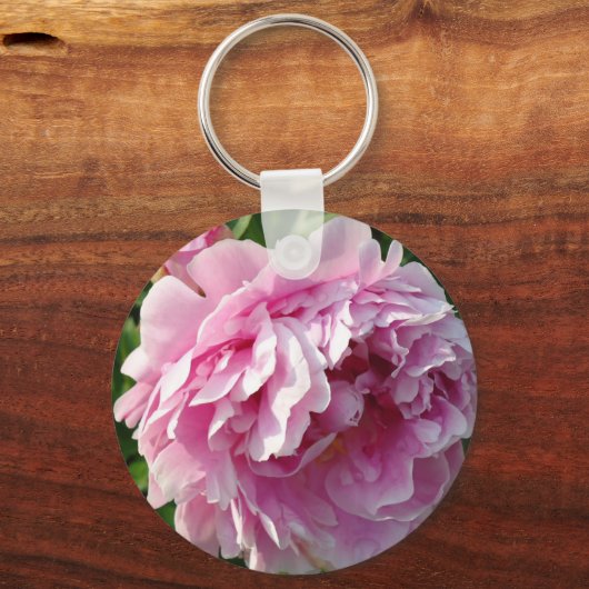 ピンク牡丹フォトコテージファームハウスフローラガーデン キーホルダー (正面)