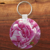 ピンク牡丹フォトコテージファームハウスフローラガーデン キーホルダー (正面)