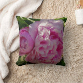ピンク牡丹フォトコテージファームハウスフローラガーデン クッション (ブランケット)