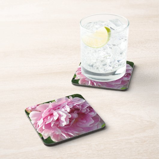 ピンク牡丹フォトコテージファームハウスフローラガーデン コースター (右側)