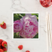 ピンク牡丹フォトコテージファームハウスフローラガーデン スタンダードカクテルナプキン (インサイチュ)