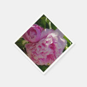 ピンク牡丹フォトコテージファームハウスフローラガーデン スタンダードカクテルナプキン (角)