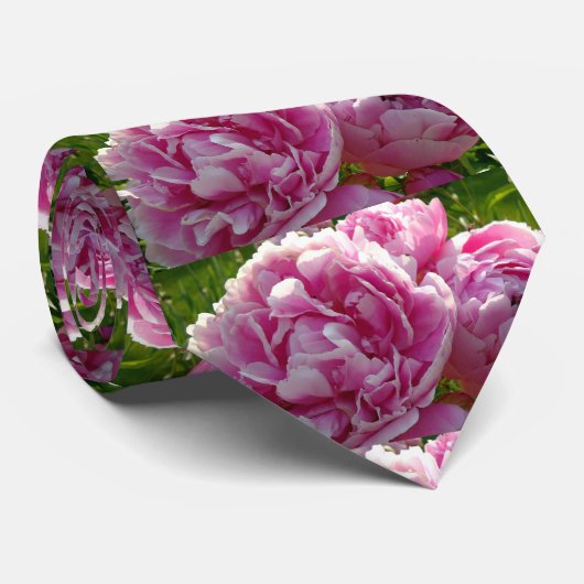 ピンク牡丹フォトコテージファームハウスフローラガーデン ネクタイ (ロール)