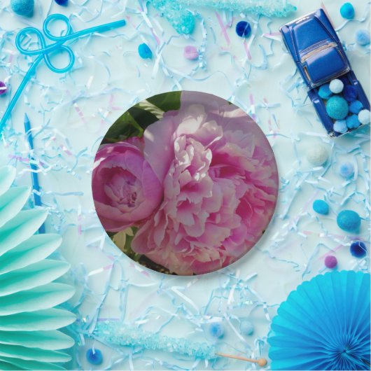 ピンク牡丹フォトコテージファームハウスフローラガーデン ペーパープレート (パーティー)