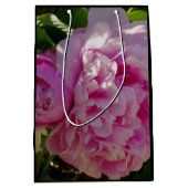 ピンク牡丹フォトコテージファームハウスフローラガーデン ミディアムペーパーバッグ (正面)