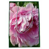 ピンク牡丹フォトコテージファームハウスフローラガーデン ミディアムペーパーバッグ (正面)