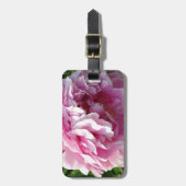 ピンク牡丹フォトコテージファームハウスフローラガーデン ラゲッジタグ (正面縦)