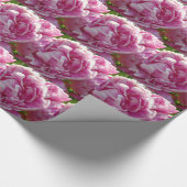 ピンク牡丹フォトコテージファームハウスフローラガーデン ラッピングペーパー (角)