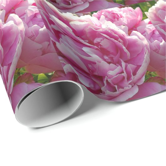 ピンク牡丹フォトコテージファームハウスフローラガーデン ラッピングペーパー (ロールコーナー)