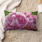 ピンク牡丹フォトコテージファームハウスフローラガーデン ランバークッション (ブランケット)