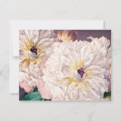 ピンク牡丹フラットグリーティングカード (正面)