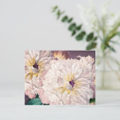 ピンク牡丹フラットグリーティングカード (スタンド正面)