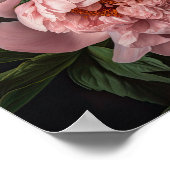 ピンク牡丹フラワーアートプリントポスター ポスター (角)