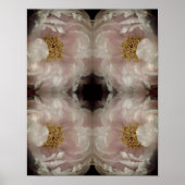 ピンク牡丹フラワーセンター抽象芸術ヴィンテージ ポスター (正面)