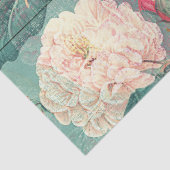 ピンク牡丹フラワーバタフライティール（緑がかった色）デカップクラフト 薄葉紙 (詳細)