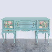 ピンク牡丹フラワーバタフライティール（緑がかった色）デコペ縁どー 薄葉紙