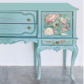 ピンク牡丹フラワーバタフライティール(緑がかった色)デコペ縁どー 薄葉紙