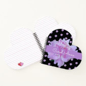 ピンク牡丹フラワーパープルモノグラムブラック ノートブック (内部)