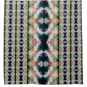 ピンク牡丹フラワー抽象芸術 シャワーカーテン (正面)